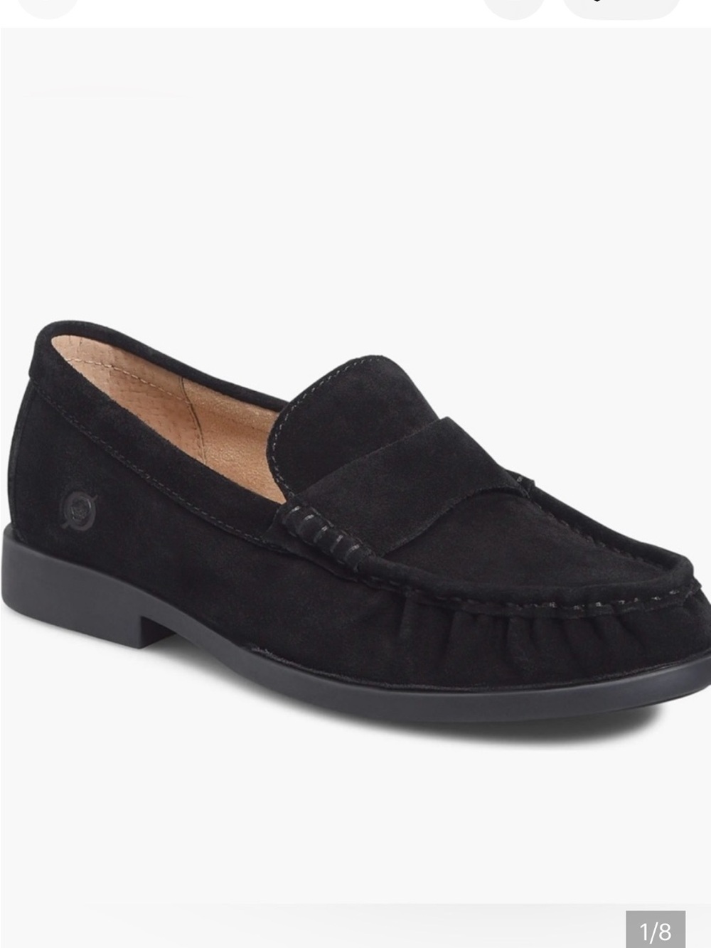 NWOT Born Black Suede Rouched Loafers for Women